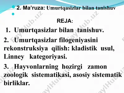 hozirgi zamon zoologik sistematika — PPT