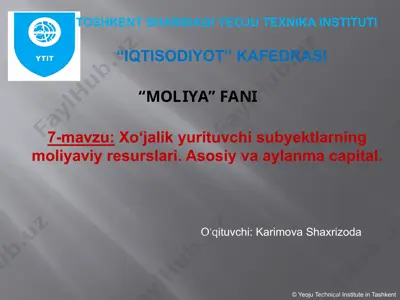 xo‘jalik yurituvchisi — PPTX