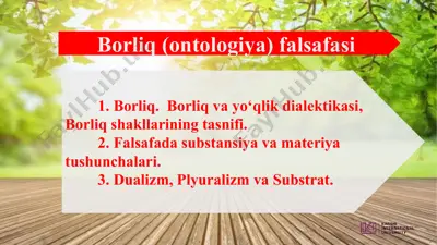 borliq va yo‘qlik dialektikasi — PPTX