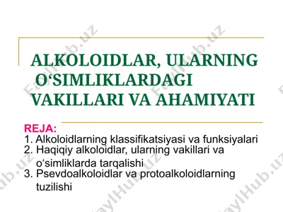 alkoloidlar — PPT