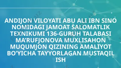 narkoz moddalarining tasnifi — PPTX