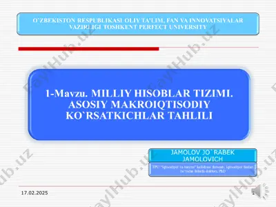 asosty makroiqtisodiy ko'rsatkichlar — PPT