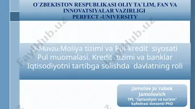 iqtisodiyot va pul-kreditsiyosati — PPTX