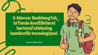 boshlang‘ich ta’limdagi konfliktlarni bartaraf etishning hamkorlik texnologiyasi — PPTX
