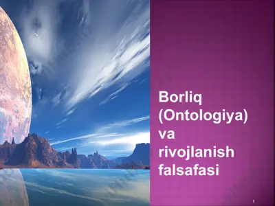 ontologiya varivojlanish falsafasi — PPT