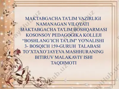 qalamtasvirning bitiruv malakaviy ishi — PPTX
