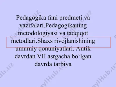 pedagogika fani — PPT