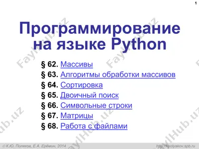 программирование на языке python — PPT