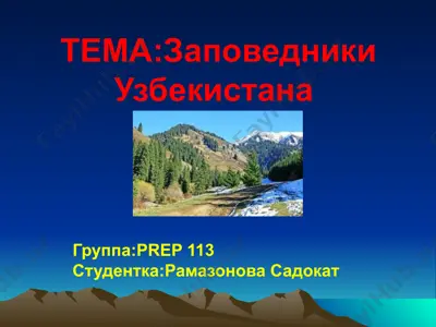 заповедники узбекистана — PPTX