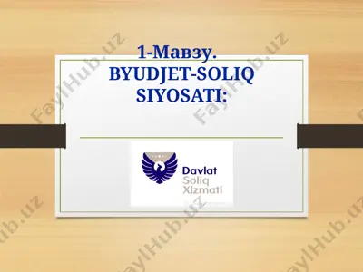 byudjet-soliq siyosati — PPT