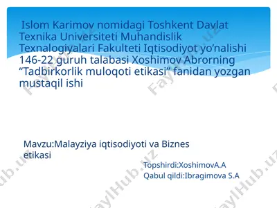 tadbirkorlik muloqotlari etikasi — PPTX