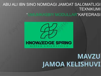 jamoat salomatligi texnikumi "umumkasbiy modullar" kafedrasi — PPTX