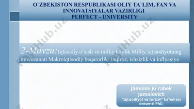 iqtisodiy o‘sish va milliy boylik — PPTX