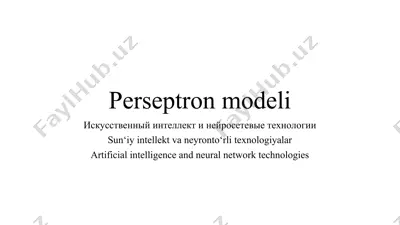 perseptron modeli — PPT