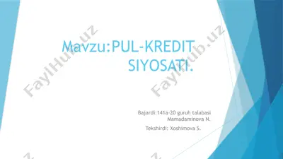 pul-kreditsiyosati — PPTX