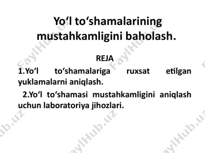 yo‘l to‘shamalari — PPTX