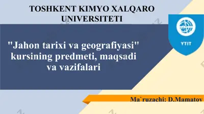 jahontarixivageografiyasi kursi — PPTX