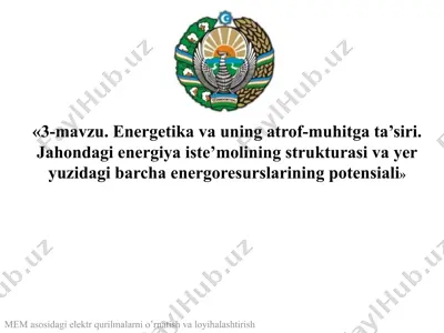 elektr qurilmalarni o'rnatish va loyihalashtirish — PPTX