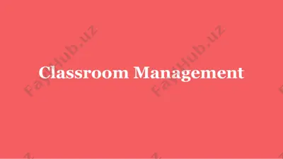 classroom management — PPTX
