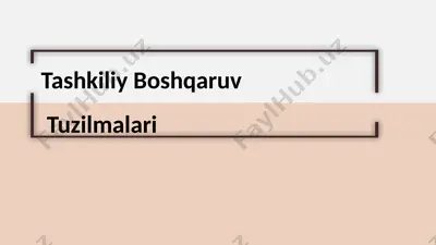 boshqaruvning tashkiliy tuzilmalari — PPTX