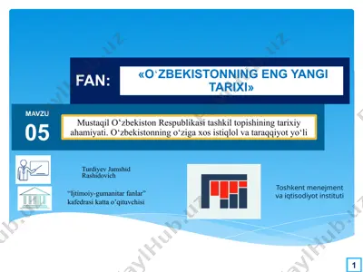 o‘zbekistoning yangi tarixi — PPTX