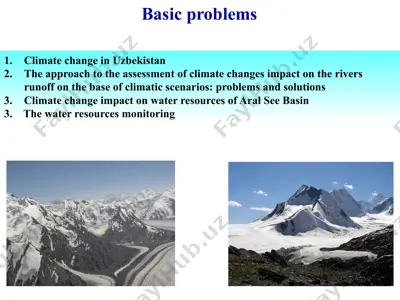 climate change impact on water resources of aral see basin — PPTX