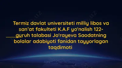 anvar obidjon "odilburgut shoh hamda zamburug' laqabli josus haqida ertak" — PPTX