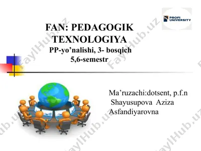 pedagogik texnologiyalar — PPT
