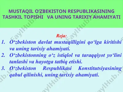 o‘zbekiston mustaqillik haqida — PPT