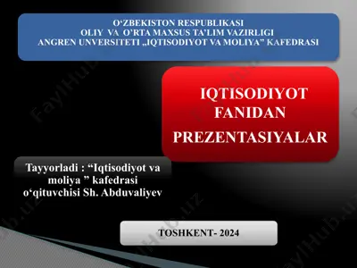 iqtisodiy siyosatga kirish — PPTX
