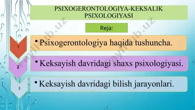 gerontopsixologiya-keksalik psixologiyasi — PPTX