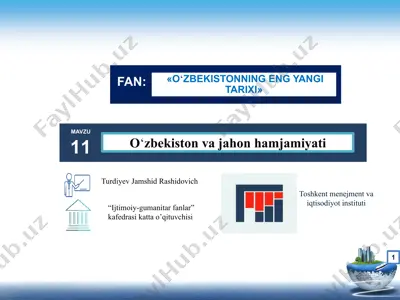 o‘zbekistonning eng yangi tarixi — PPTX