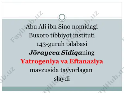yatrogeniya va eftanaziya — PPTX