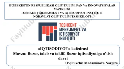 bozor iqtisodiyoti — PPTX