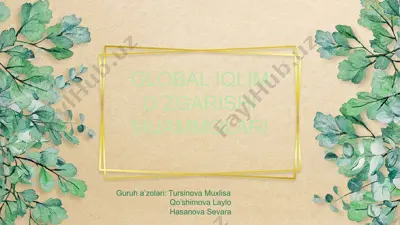 global iqlim o'zgarishi muammolari — PPTX