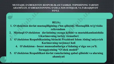 o'zbekistonning mustaqiligi tarixi — PPTX