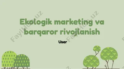 ekologik marketing va barqaror rivojlanish — PPTX
