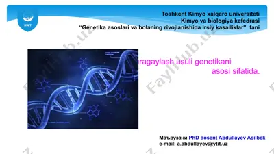 genetika asoslar va sifatidan — PPTX