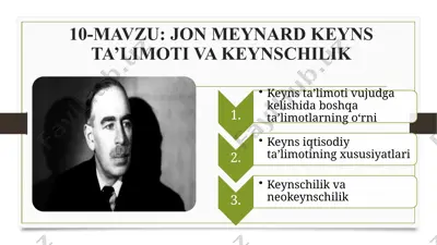jon meynard keynes ta’limoti va keyneschilik — PPTX