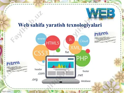 web sahifa yaratish texnologiyalari — PPT