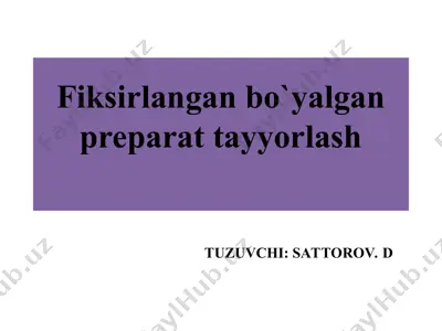 preparat tayyorlash — PPT