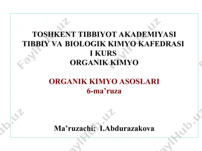 organik kimyo ma'ruzasi — PPT