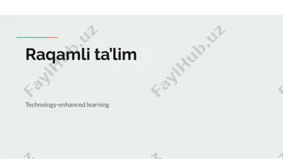 raqamli ta’lim — PPTX