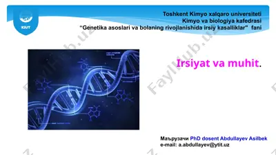 genetika asoslari va boshqalar — PPTX