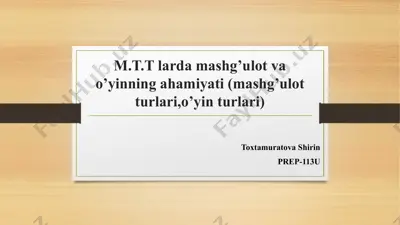 o'yinbolalarni rivojlantirish — PPTX