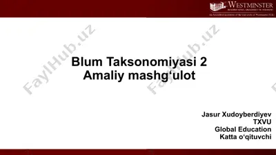 blum taksonomiyasi 2 — PPTX
