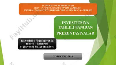 investitsiyafaoliyati va investitsiyasiyosati haqida loyihalar — PPTX