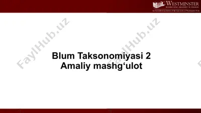 blum taksonomiyasi 2 — PPTX