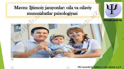 ijtimoiy jarayonlar: oila va oilaviy munosabatlar psixologiyasi — PPTX