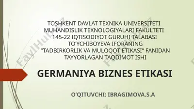 tadbirkorlik va muloqot etikasi — PPTX